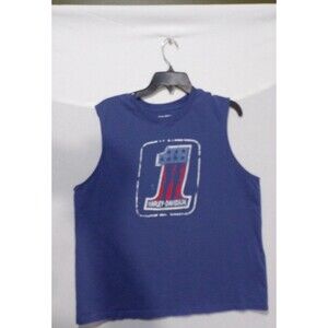 Harley Davidson #1 Logo Sleeveless Blue Size 2 XL Biker USA Patriotic